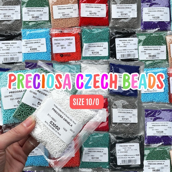 10g 25g 50g Preciosa Seed Beads size 10/0 Czech Rocailles for bead embroidery Round beads for craft High quality beads Gift box for beading