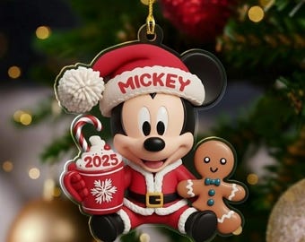 Personalized Mickey Christmas Ornament 2025, Mickey Mouse Ornament