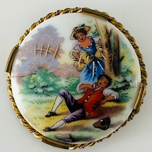 brooch limoges porcelaine