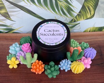 Succulent Cactus wax melts | soy wax melts | scented wax melts | mini succulents & cacti | succulent terrarium |