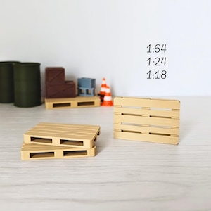 Miniatuurpallets, diorama-accessoires schaal 1/64, 1/24, 1/18 voor minidisplays, modelscènes, ambachten, hobbyprojecten, 3D-print