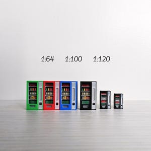 Máquina expendedora en miniatura, accesorios para dioramas a escala 1/64 para exhibiciones en miniatura, escenas de maquetas, manualidades, proyectos de hobby e impresión 3D.