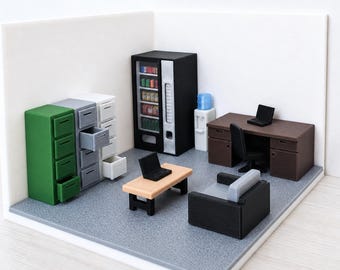 ミニチュアオフィス家具セット、1/64スケールジオラマアクセサリー