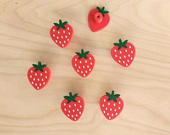 Strawberry Knobs for Drawer or Door, Fruit Handle, 3D Printed Bolt-On Pull for Drawers, Dressers & Cupboards