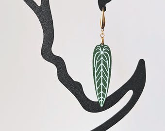 Anthurium Warocqueanum Earrings, Botanical Jewelry Gift for Plant Lovers, 3d printed