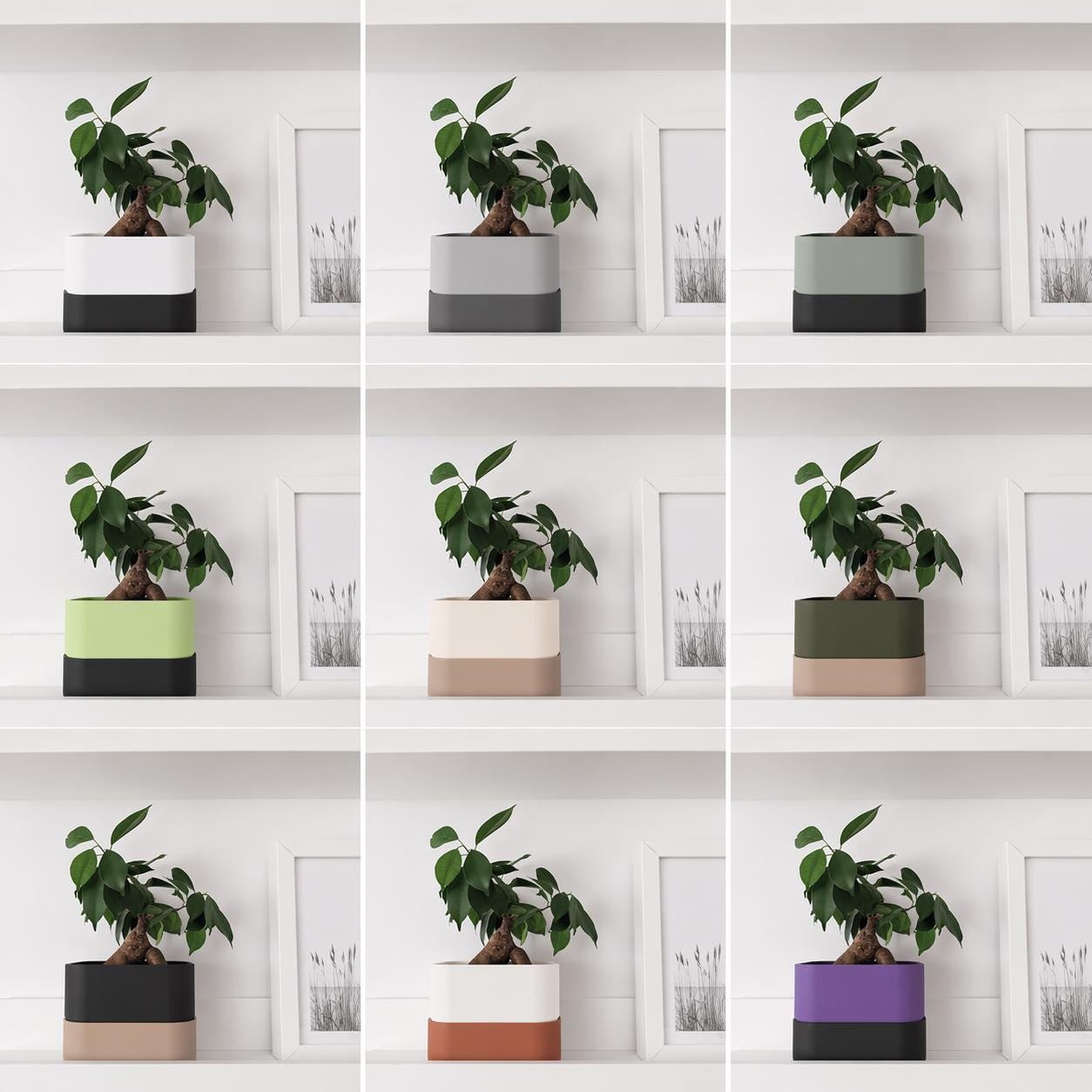 Schmales Regal Pflanzgefäß, minimalistisches Indoor-Topf für Hängepflanzen, moderner 3D-gedruckter Pflanzentopf, 3D-Druck