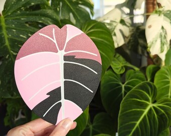 Tiradores de hoja deslizables para armarios IKEA MILSBO y RUDSTA, sin necesidad de herramientas, decoración de planta Alocasia Melo abigarrada impresa en 3D