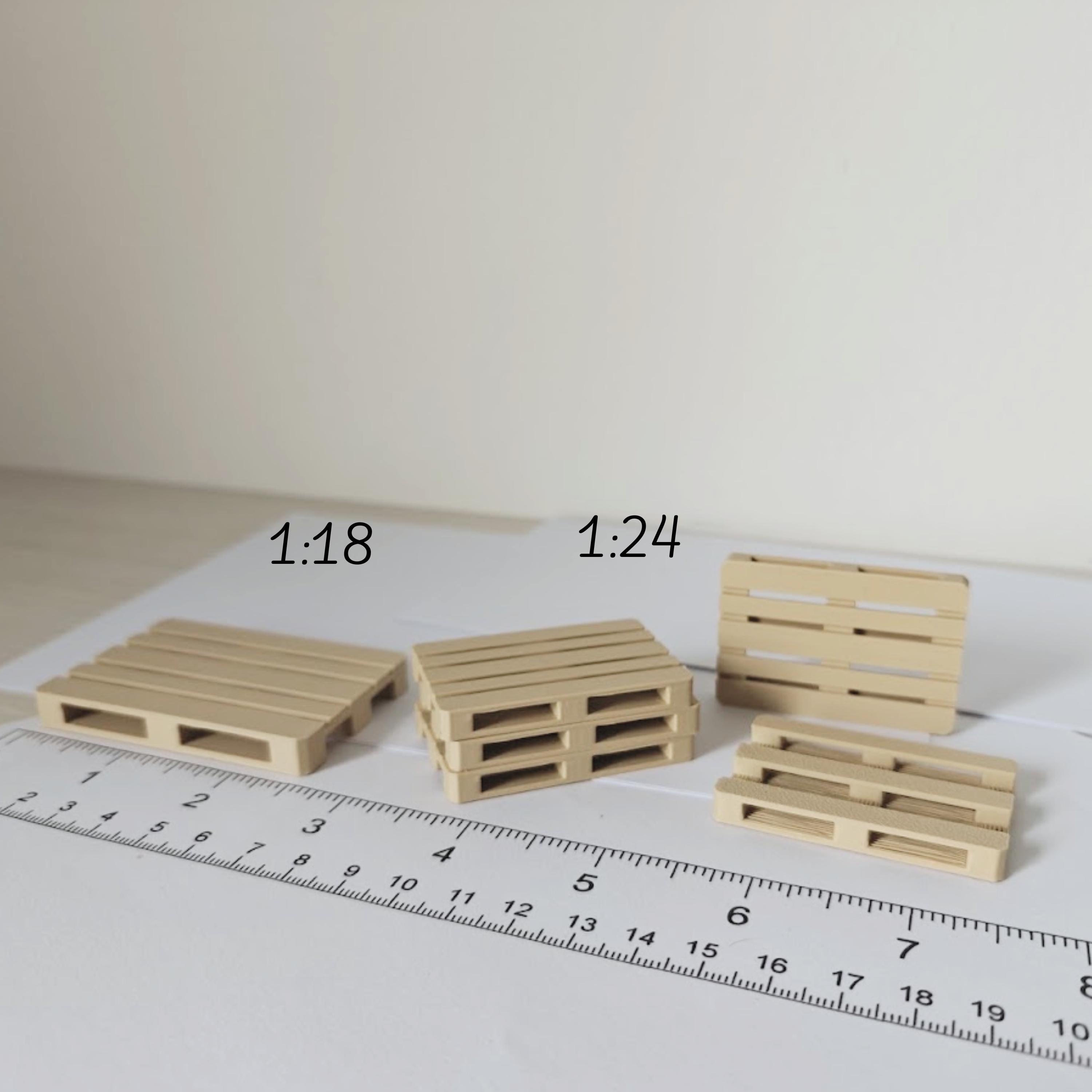 Miniature Pallets, 1/64, 1/24, 1/18 Scale Diorama Accessories for Mini ...