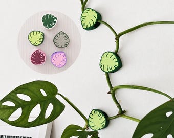 Wall Plant Clips, Monstera Leaf Decorative Vine Holders, Wall Hooks, Climbing Plant Supports, Clips for Plant Care, 3d print
