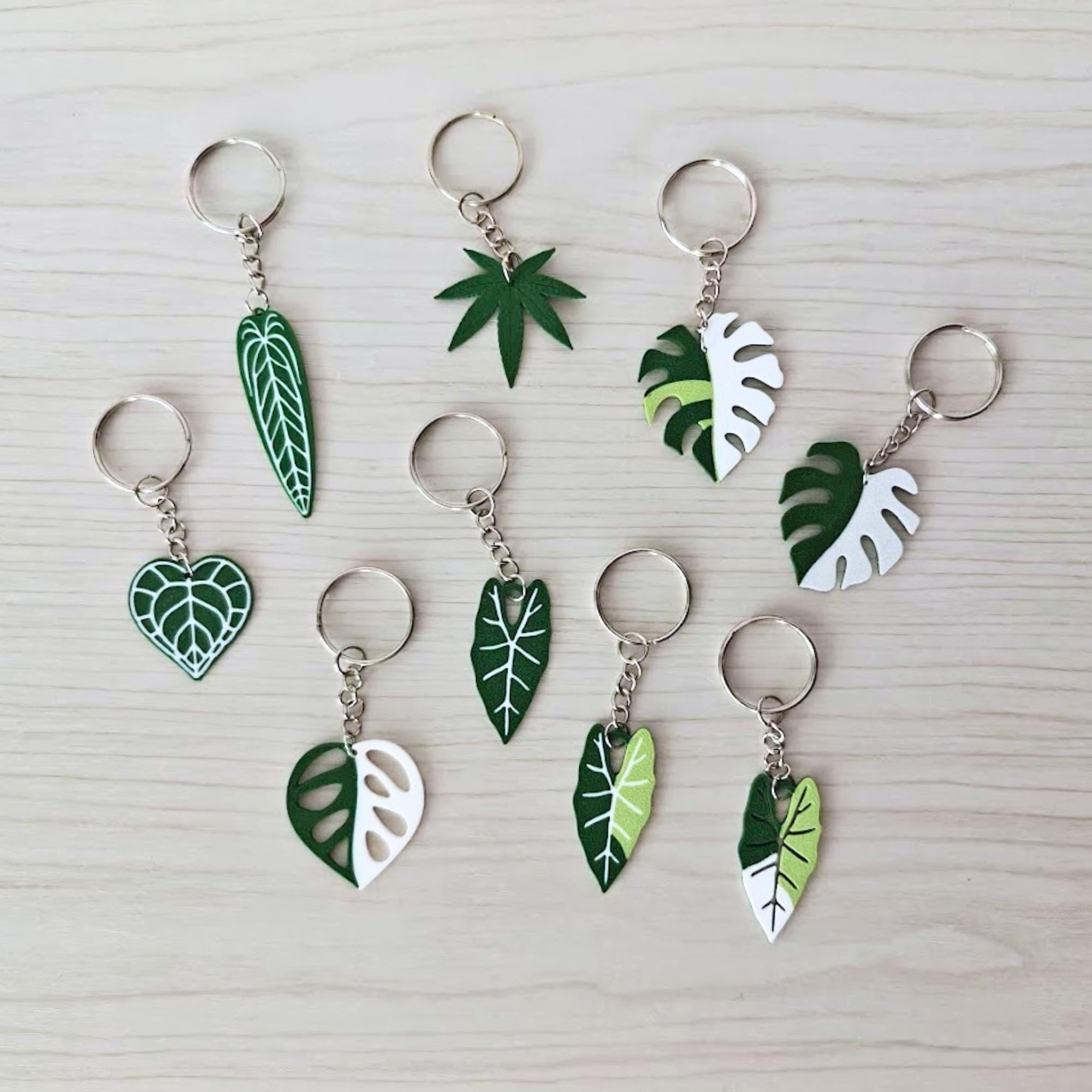 Leaf Keychains, Plant Keychains, Gift for Plant Lovers, Monstera