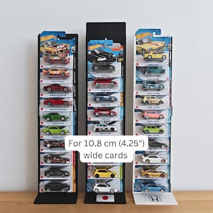 Supporto da parete o supporto per Hot Wheels Mainline Series, adatto a custodie larghe 10,8 cm (4,25"), contiene 5, 10 o 20 macchinine Mainline, modulare ed espandibile