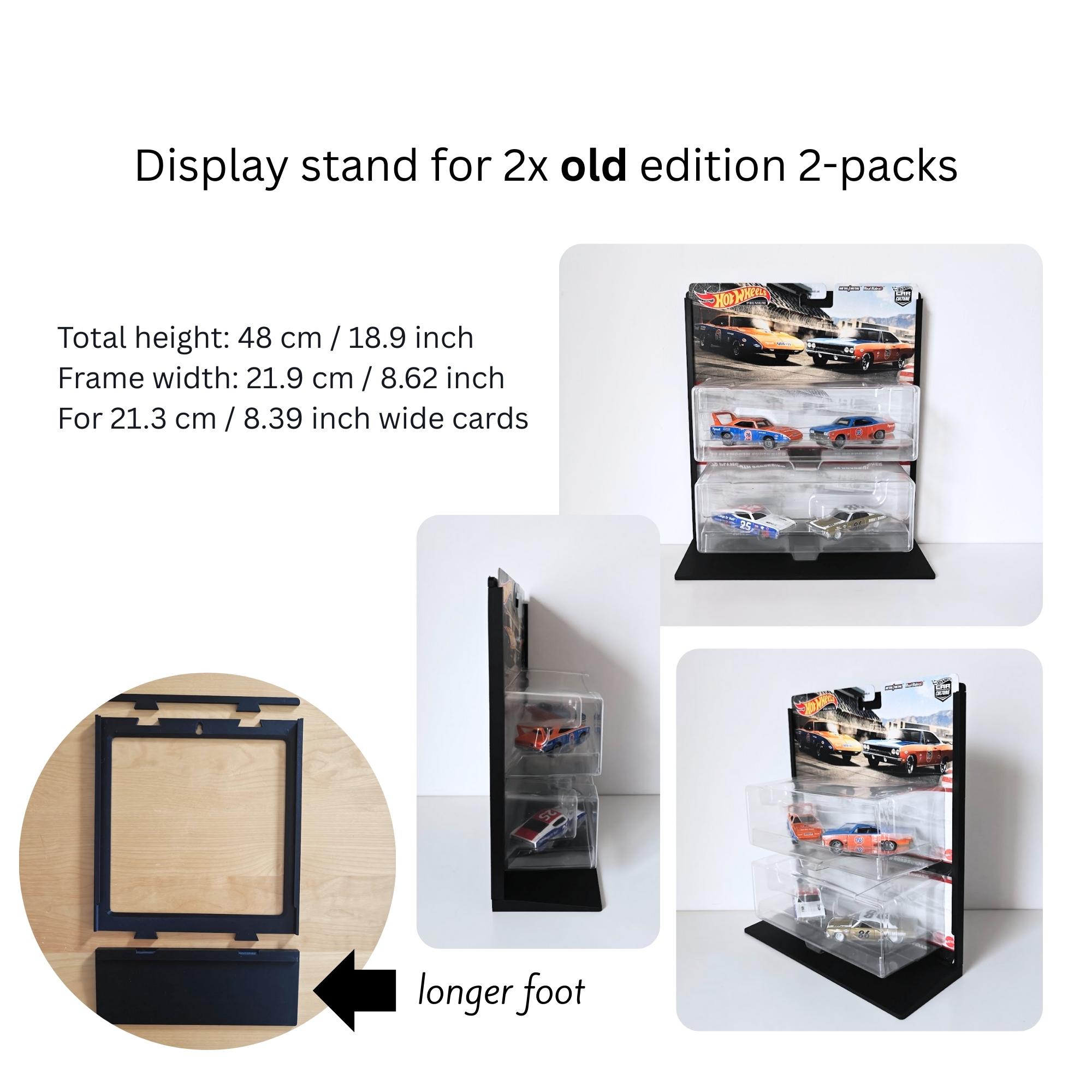 Wall Mount or Display Stand for Hot Wheels 2-pack, Fits New and