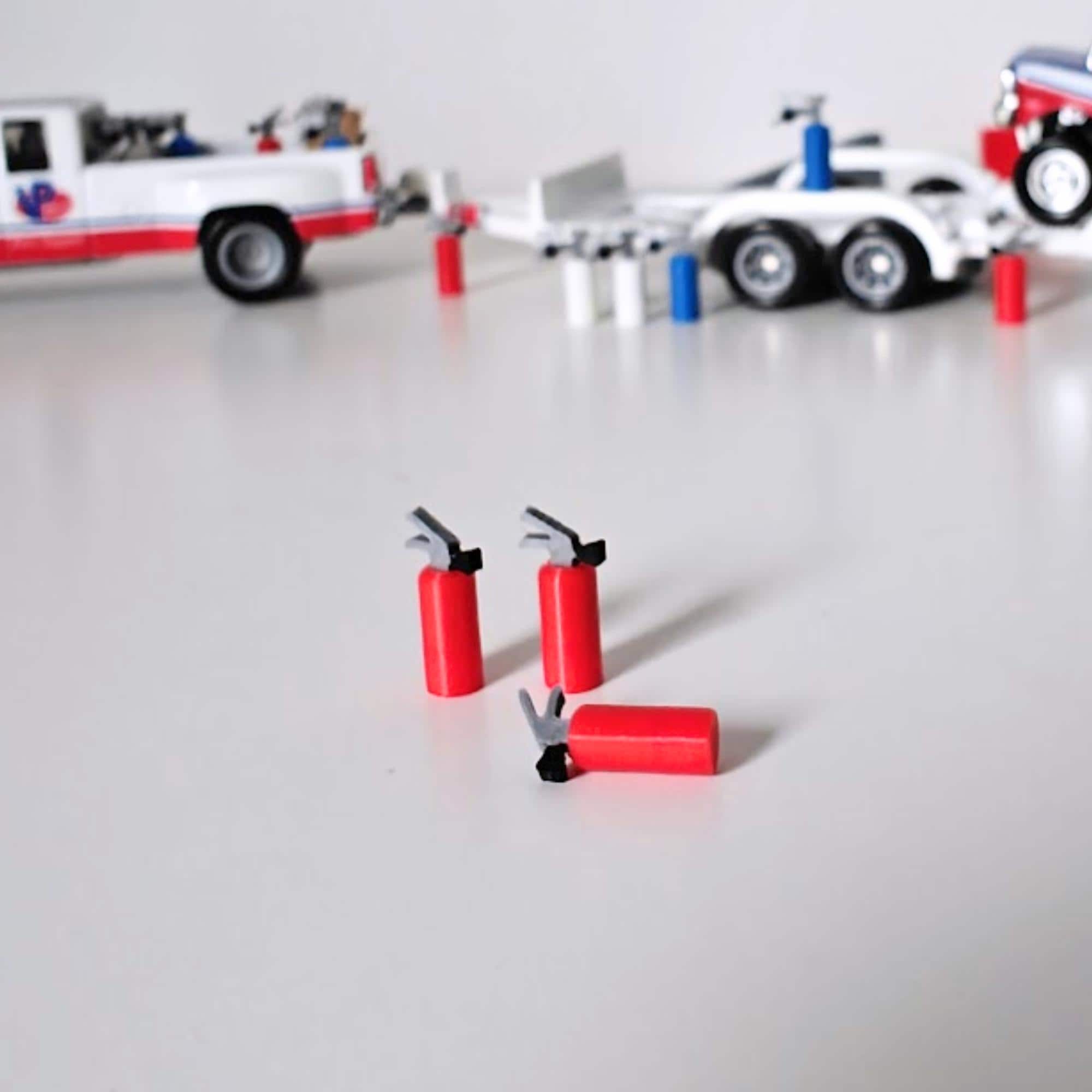 Miniature NX NOS Bottles & Fire Extinguishers, 1/64 Scale Garage
