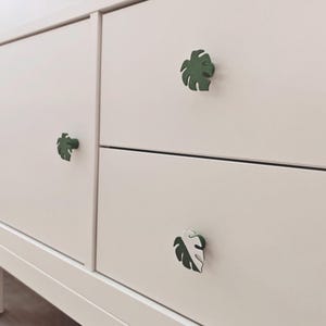 Monstera Knobs for Door or Drawer, Variegated Leaf Handle, Cabinet Pull, 3d print