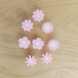 Pink Flower Knobs for Drawer or Door, Cabinet Pull, Door knob, Floral Design, 3d print