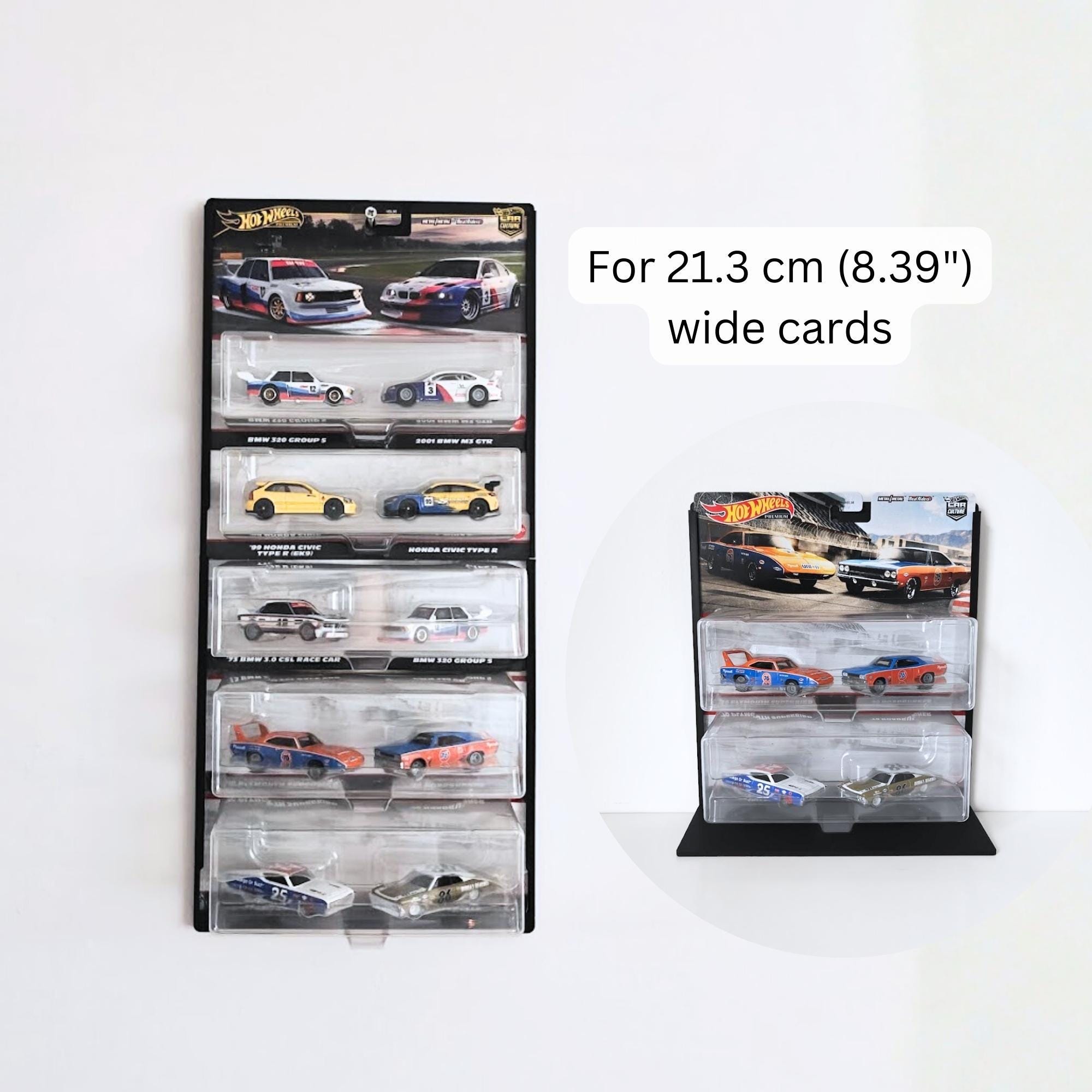 Wall Mount or Display Stand for Hot Wheels 2-pack, Fits New and