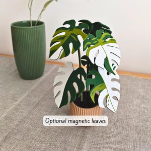 Porta-copos em formato de planta Monstera, folhas magnéticas, Monstera Albo, conjunto de porta-copos em formato de folha de Monstera, porta-copos impressos em 3D, constelação tailandesa, menta, ouro