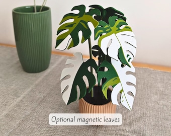 Monstera Coaster Plant, MAGNETIC Leaves, Monstera Albo, Monstera Leaf Coaster Set Gift 3D printed Coasters, Thai Constellation, Mint, Aurea