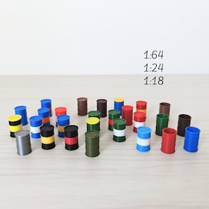 ミニチュアオイルドラム、1/64、1/24、1/18スケール、ジオラマアクセサリー、ミニディスプレイ、模型シーン、クラフト、ホビープロジェクト、3Dプリント用