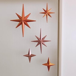 Starburst Ornaments, 3D Printed Wall & Tree Decorations, Retro Holiday Decor, Mid Century Starburst Wall Art, Gift Wrapping