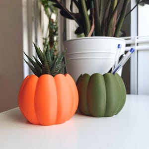 Pumpkin Pot for Succulents or Organizer for Small Items, Home Decor, 3D Printed Planters,  Autumn & Halloween Decor