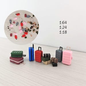 Valigia in miniatura, borsa da viaggio in scala 1/64, 1/24 e 1/18 per mini diorami, esposizioni, scene di modelli, artigianato, progetti di hobby, stampa 3D