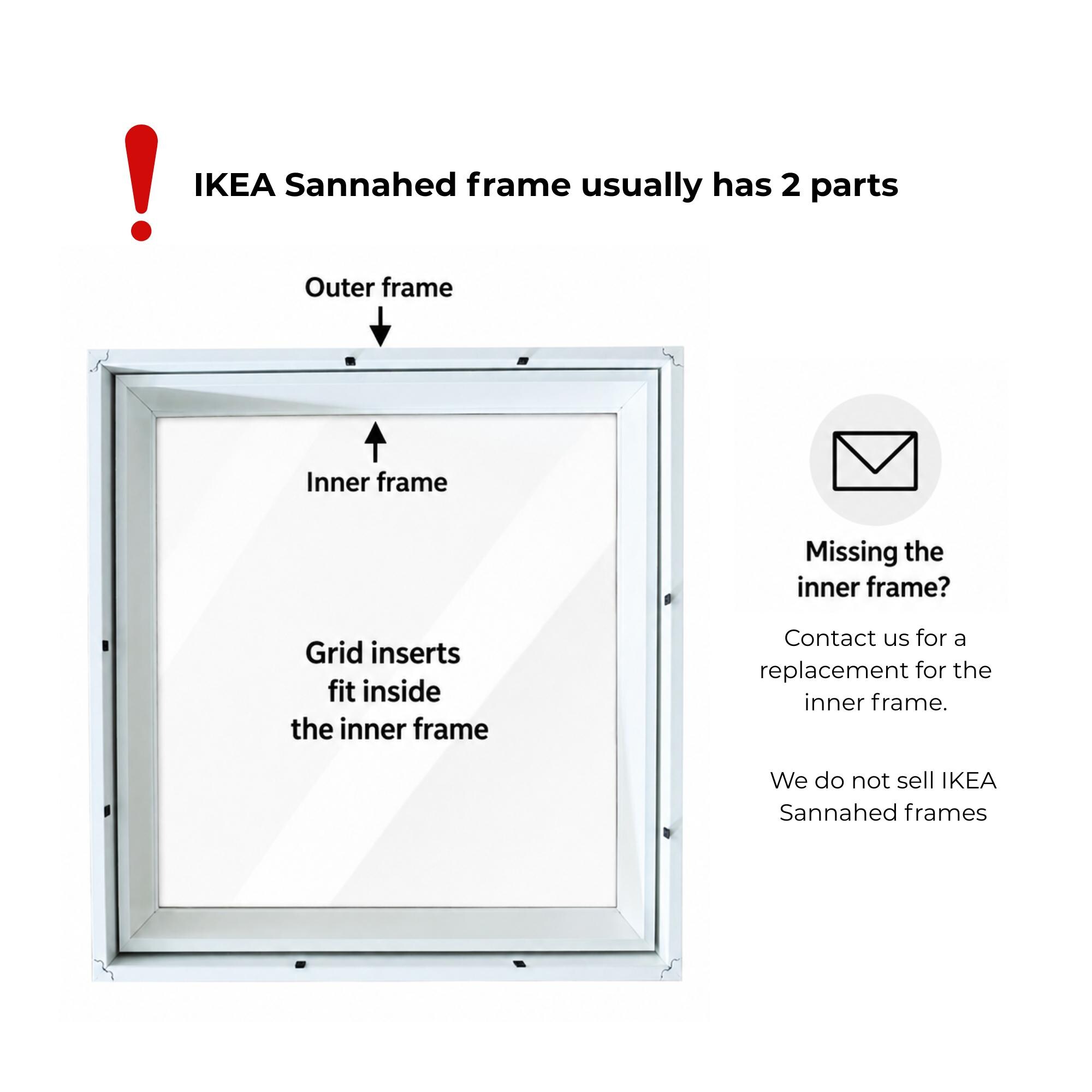 Grid Inserts for IKEA Sannahed Frame 21x30 Cm (8.27 × 11.81 In