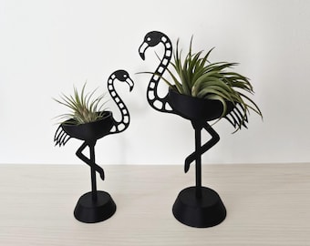 Skeleton Flamingo Air Plant Holder, Tillandsia Stand, Gothic Plant Decor, Halloween Flamingo, Small Air Plant Display, 3D Printed