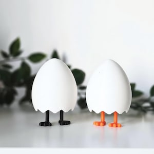 Huevo de Pascua con patas, decoración de Pascua, decoración primaveral con cáscara de huevo rota, decoración de mesa de Pascua, huevo de pie, regalo de inauguración de la casa, impresión 3D