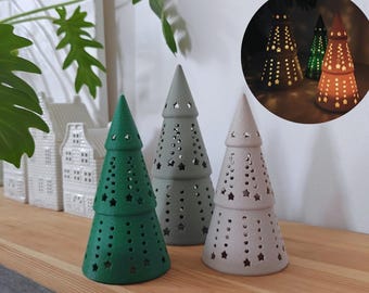 Festive Tree Tealight Shaders, Holiday LED Light Decorations, Christmas Decor, Gift, Present for Loved ones
