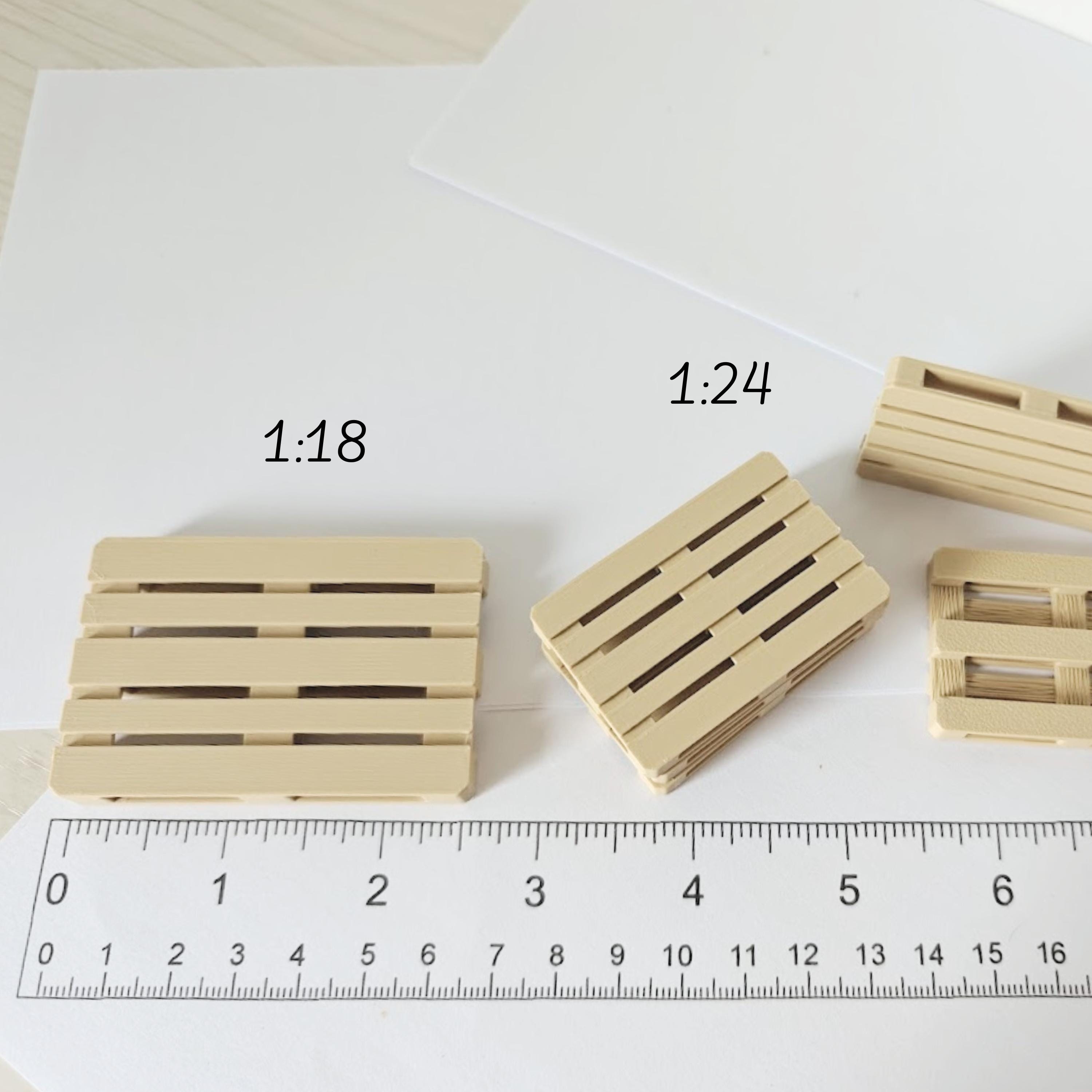 Miniature Pallets, 1/64, 1/24, 1/18 Scale Diorama Accessories for Mini ...