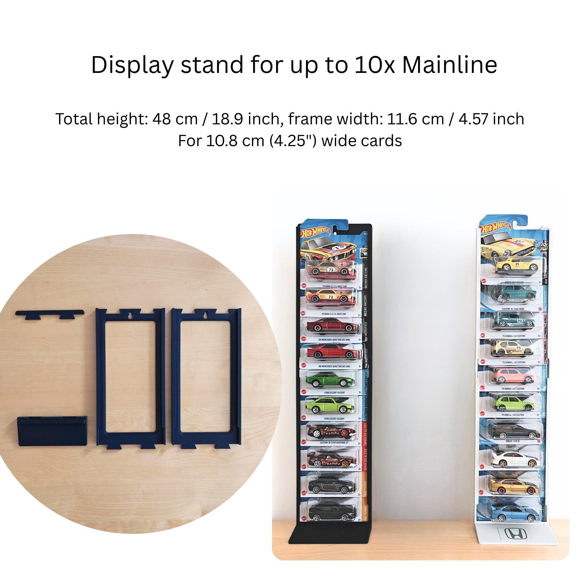Wall Mount or Stand for Hot Wheels Mainline Series, Fits 10.8 Cm