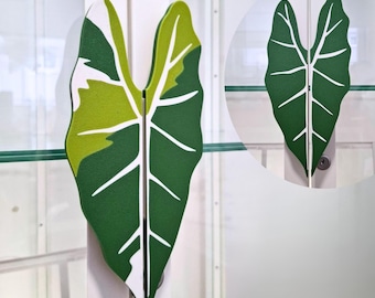 Tiradores de hoja deslizables para armarios IKEA MILSBO y RUDSTA, sin necesidad de herramientas, decoración vegetal abigarrada de Alocasia Frydek impresa en 3D