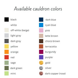 Available cauldron colors