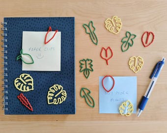Leaf-shaped Paper Clips, Monstera, Philodendron, Alocasia, Mini Cute Office or School Supplies, Greeting Card Decoration Gift 15pcs