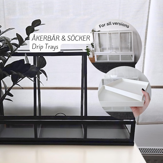Abtropfschale für IKEA AKERBAR & SOCKER Gewächshaus, passgenaue Schalen für beide Größen, Wasserauffangschale, 3D Druck
