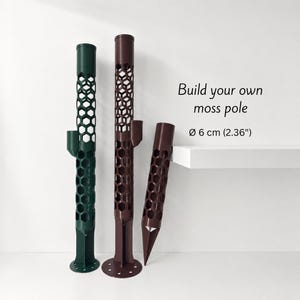 モジュラー式苔ポール 直径6cm (2.36インチ)、給水タンク付き伸縮式植物サポート、積み重ね可能なつる性植物システム、3Dプリント