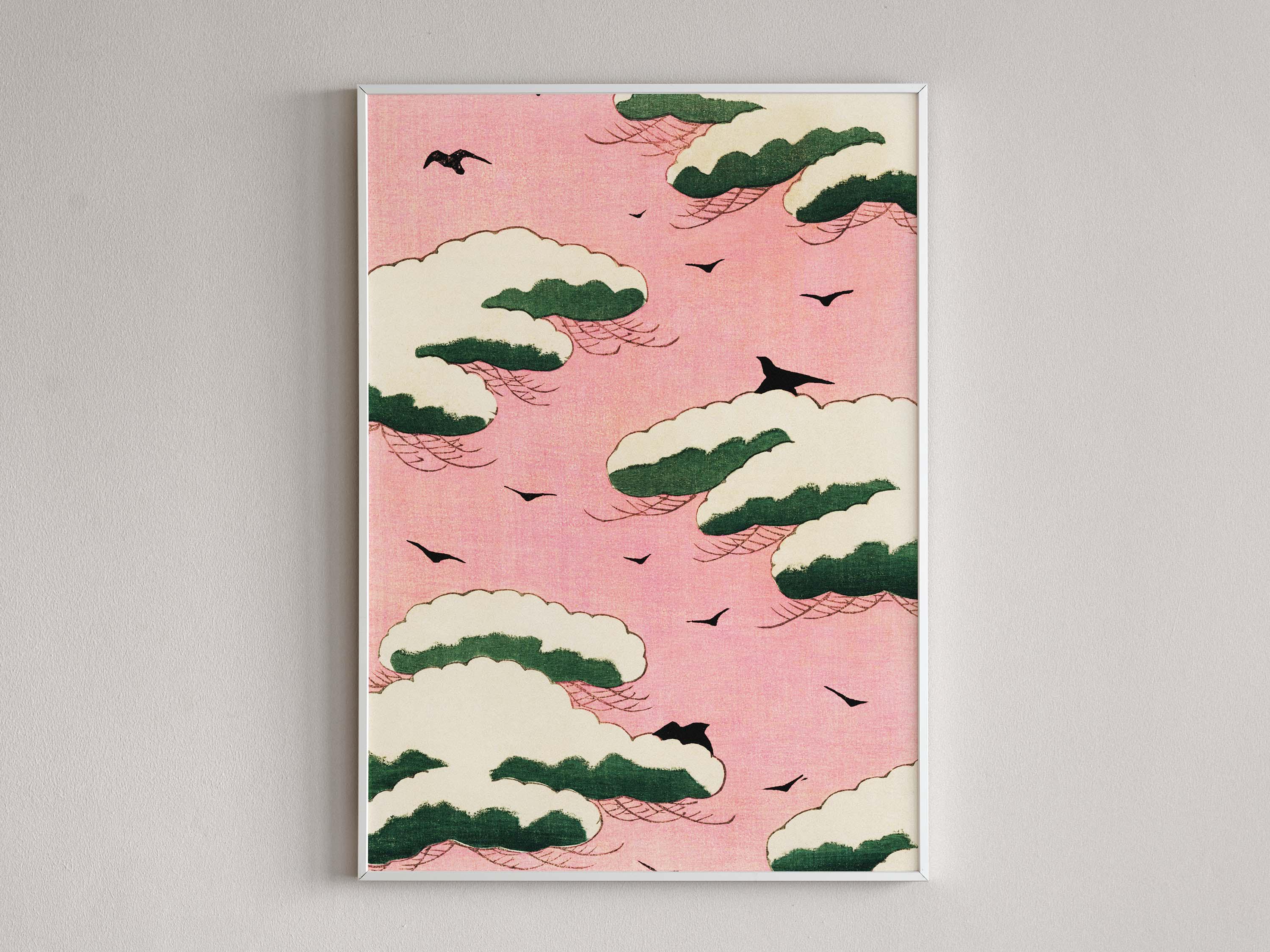 現代アート　オオヤサヤカ　Pink Sky Sardine　コラージュアート Watanabe Seitei Poster - Pink Sky – Visetto Posters