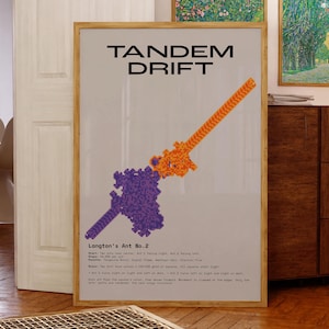 Generativt pixelkonsttryck: Langtons myra nr 2 "Tandemdrift"