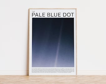 Pale Blue Dot, Cosmic Art Print, NASA Poster, Voyager Art Print, Deep Space Poster, Minimalist Print, Celestial Wall Art, Mid Century Modern