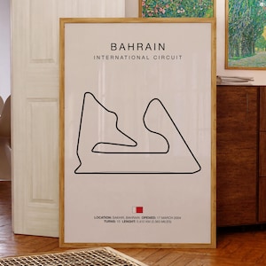 Bahrain International Circuit Wall Art, Minimalist Bahrain Circuit Print, Bahrain Race Track Poster, Motorsport Race Decor, Digital Download