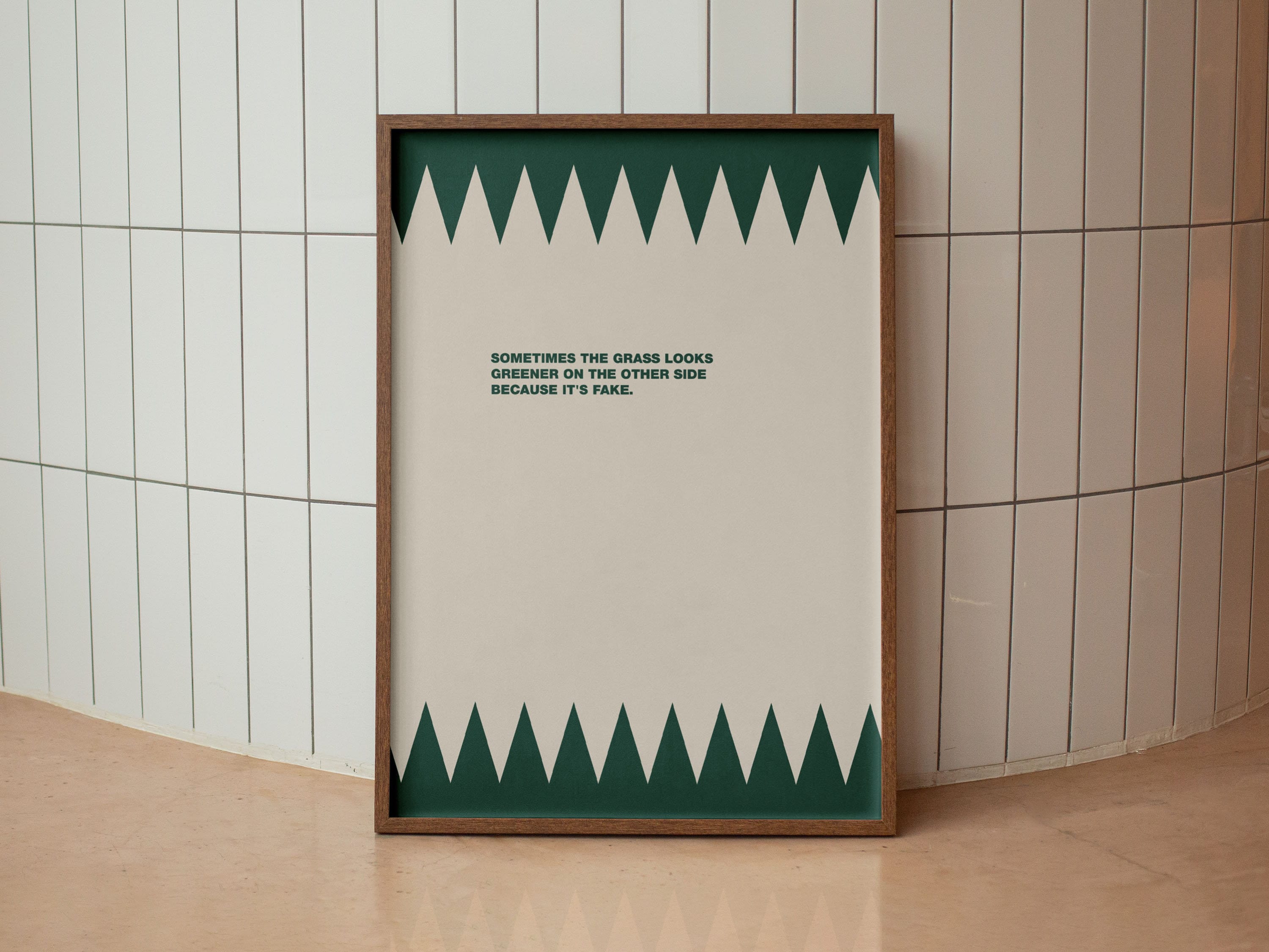 Greener Grass Poster, Motivational Print, Inspirational Quote, Typography Art, Green Art, Witty Saying, Minimalist Art, Digital Download