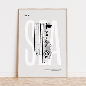 Setapel Airport Poster, Tacoma Airport Blueprint, Luftfahrt Kunstdruck, SeaTac Airport Karte, Washington Reisekunst, digitaler Download