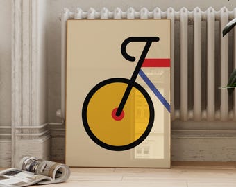 Bauhaus Bicycle Print: Minimalist Geometric Cycling Art