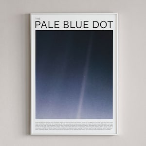 Pale Blue Dot, stampa d'arte cosmica, poster della NASA, stampa d'arte Voyager, poster dello spazio profondo, stampa minimalista, arte murale celeste, download digitale
