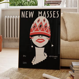 New Masses Print, Vintage Magazine Cover Art, Flapper Girl Artwork, Retro Fashion Wall Art, 1920s Art Poster, Jazz Age Aesthetic, Home Decor