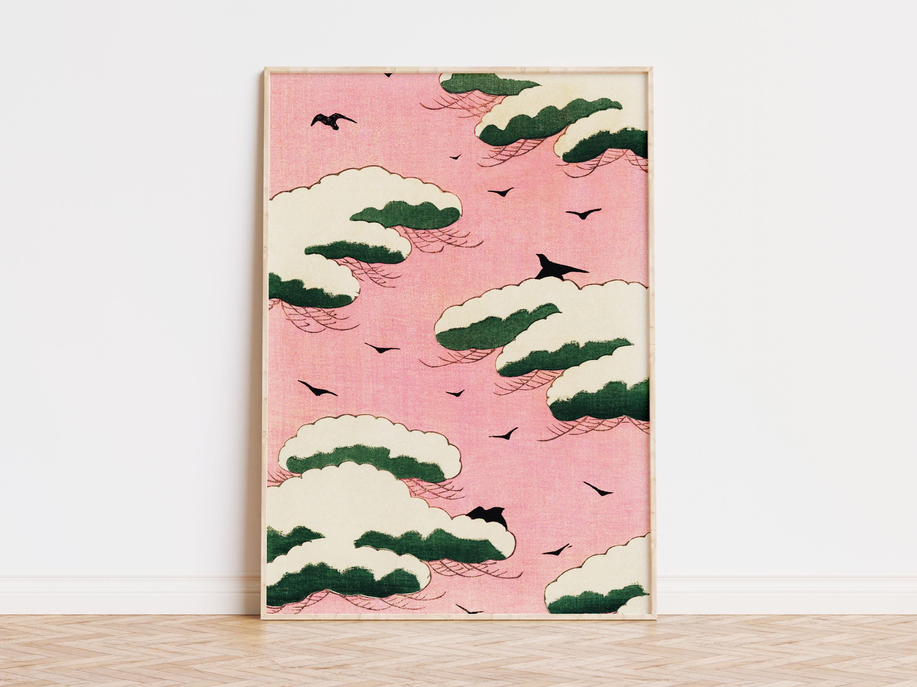 Pink Sky Japanese Art Print: Watanabe Seitei Ukiyo-e Style - Etsy