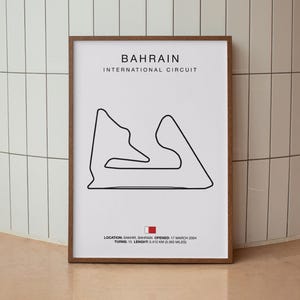 Racebaan Bahrein, Sakhir Circuit-poster, Motorsport-trackkunst, Midden-Oosten Circuitprint, Overzicht racebaan, digitale download
