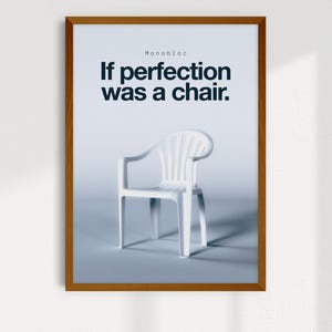 Monobloc Chair Art Print, Minimalist Furniture Poster Design, Modern Pop Culture Wall Art, Contemporary Art, Chair Art, Vintage Ad Art Print