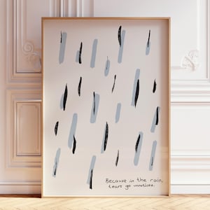 Tears in the Rain, Rain and Sadness Wall Art, Minimalist Raindrop Poster, Emotional Quote Art, Rainy Day Print, Home Decor, Digital Download